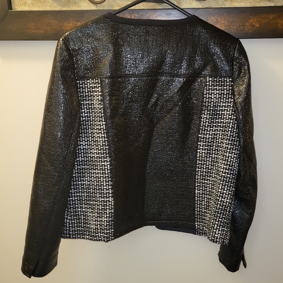 Tory Burch Daria Tweed Black Moto Jacket - Picture 3 of 14